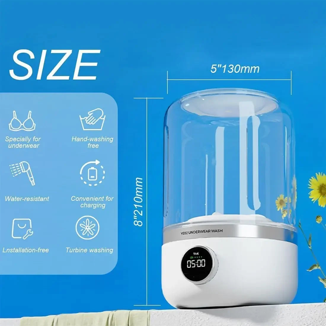Wireless washing machine portable underwear cleaner 1L