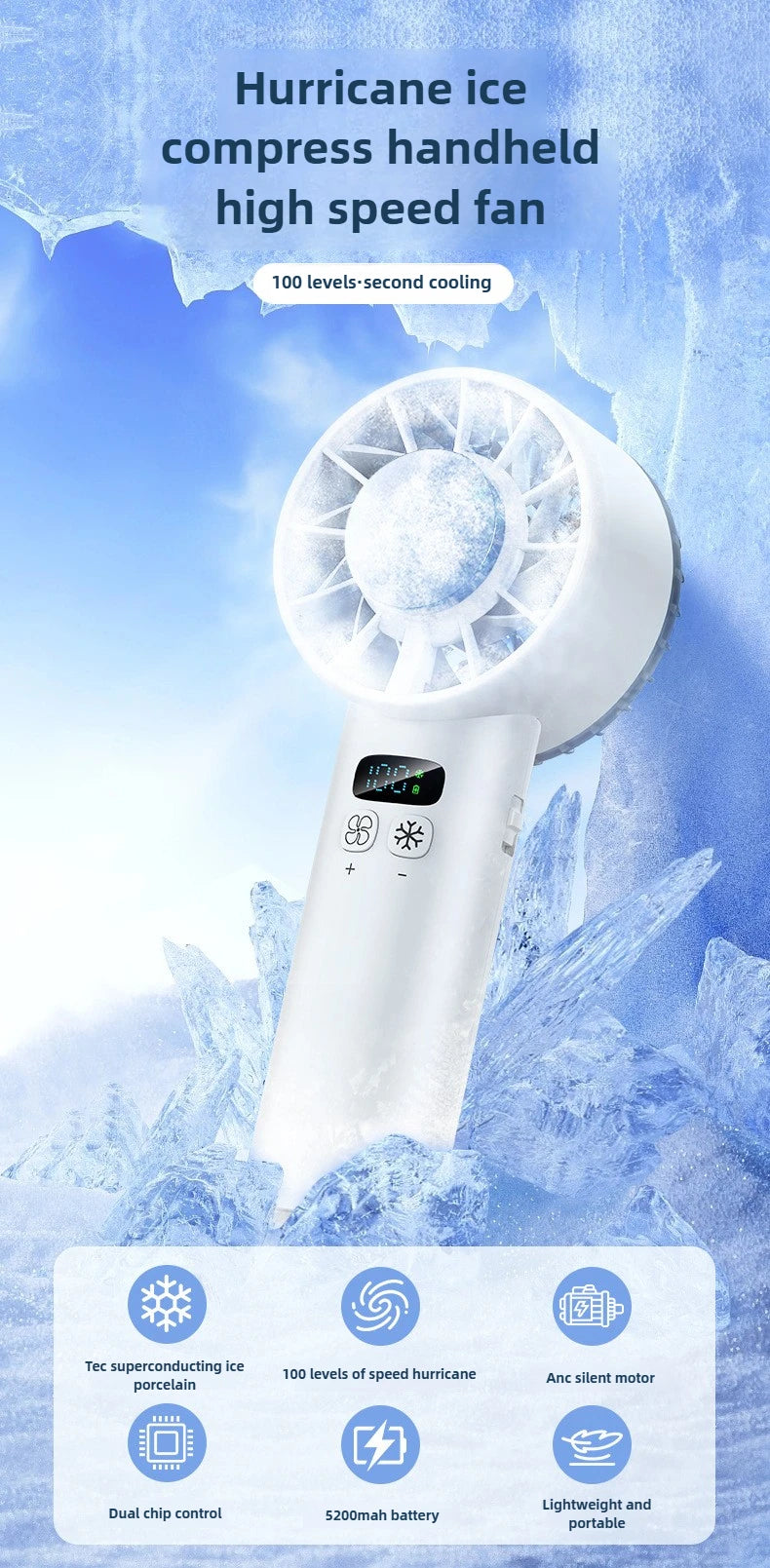 Ice compress high-speed cooling fan