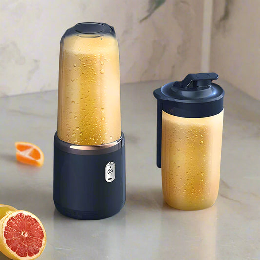 Homefish portable blender with sports cup lid on a dark background