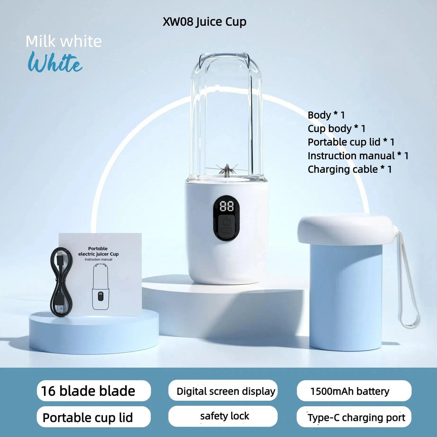 Portable Juicer Blender 400ml Electric