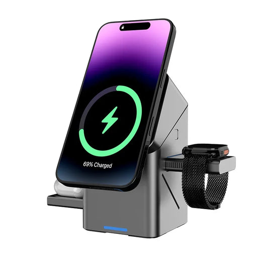 3-in-1 Rotating MagSafe Charger for iPhone, iWatch & AirPods